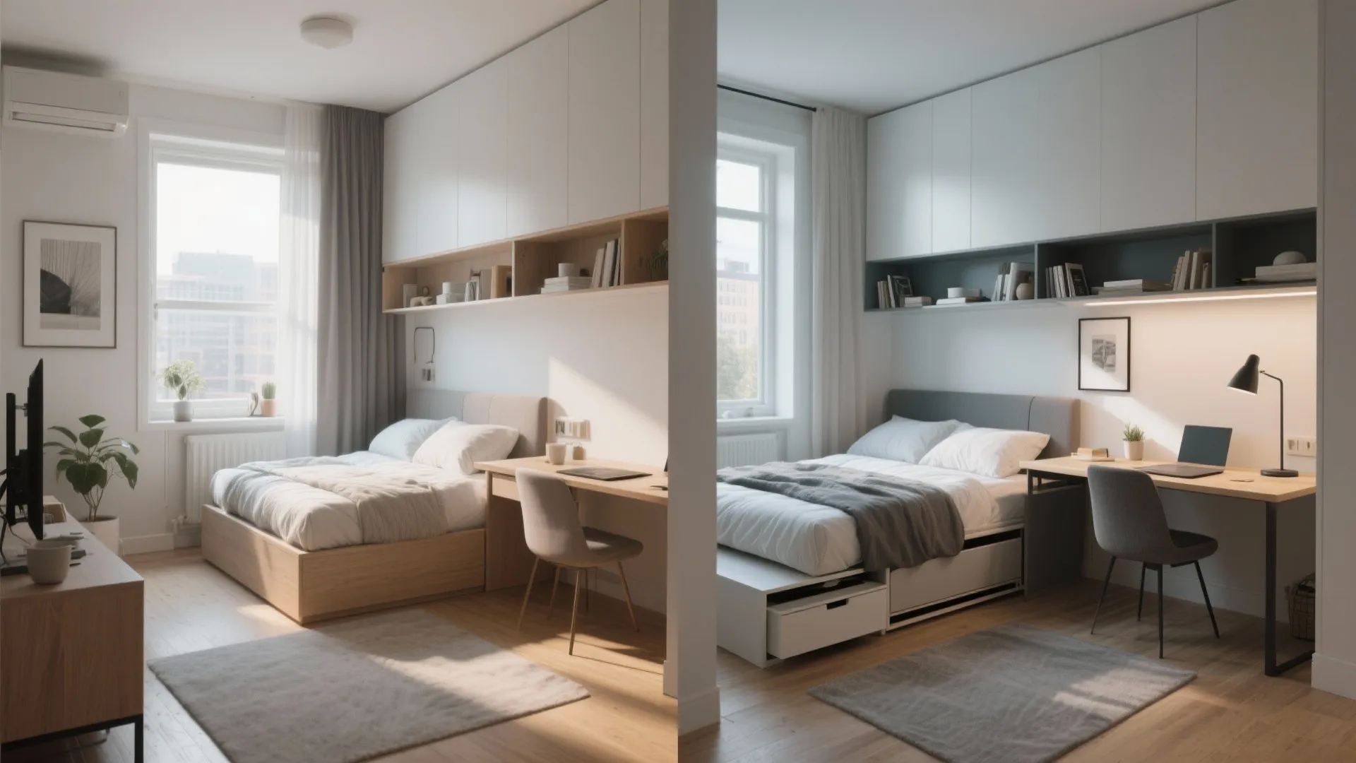 3. Murphy Bed with Fold-away Workspace