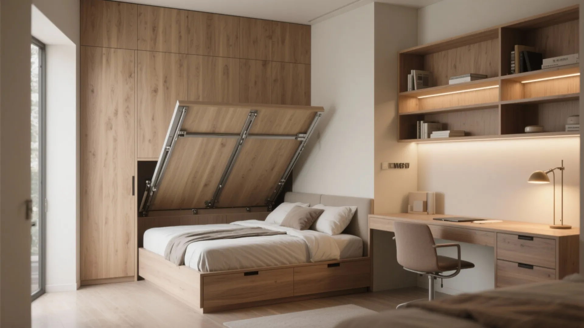 2. Murphy bed or multipurpose bedroom