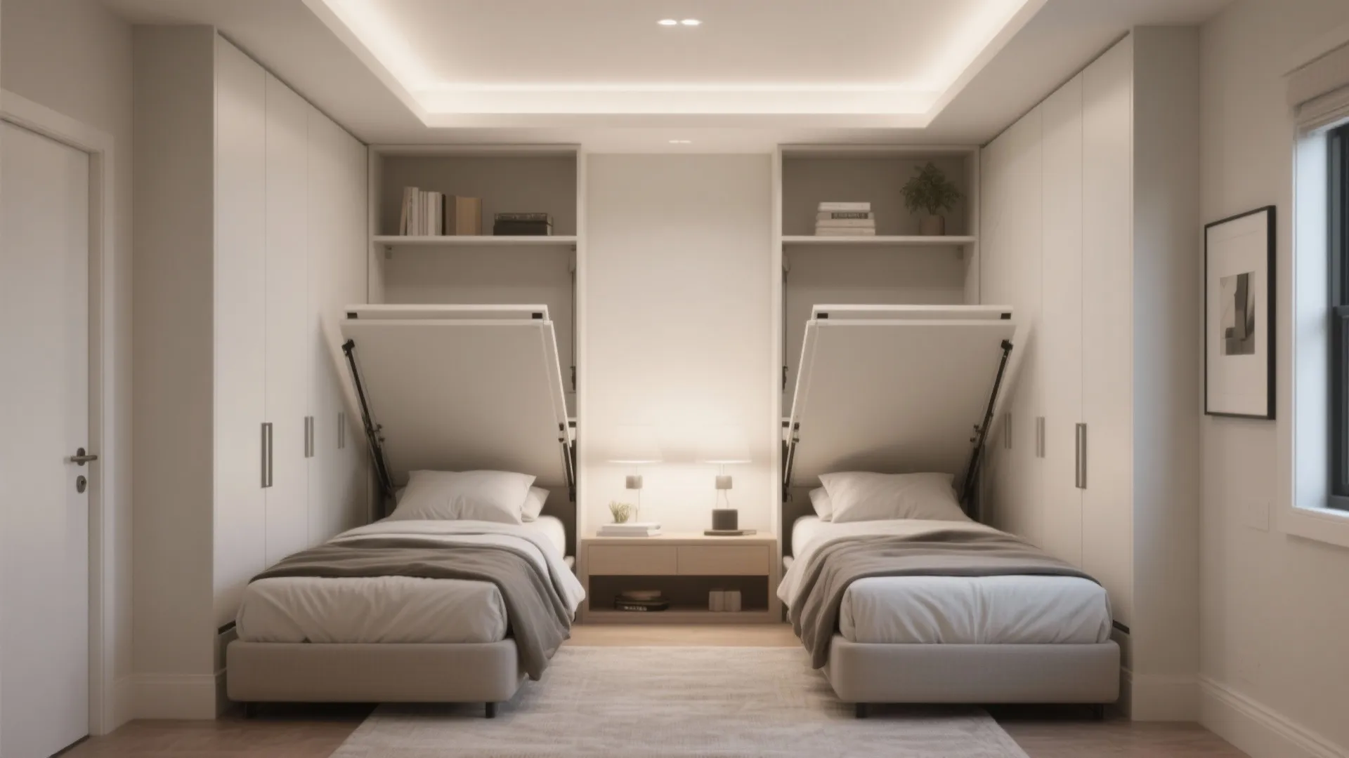 4. Murphy Beds Facing Each Other