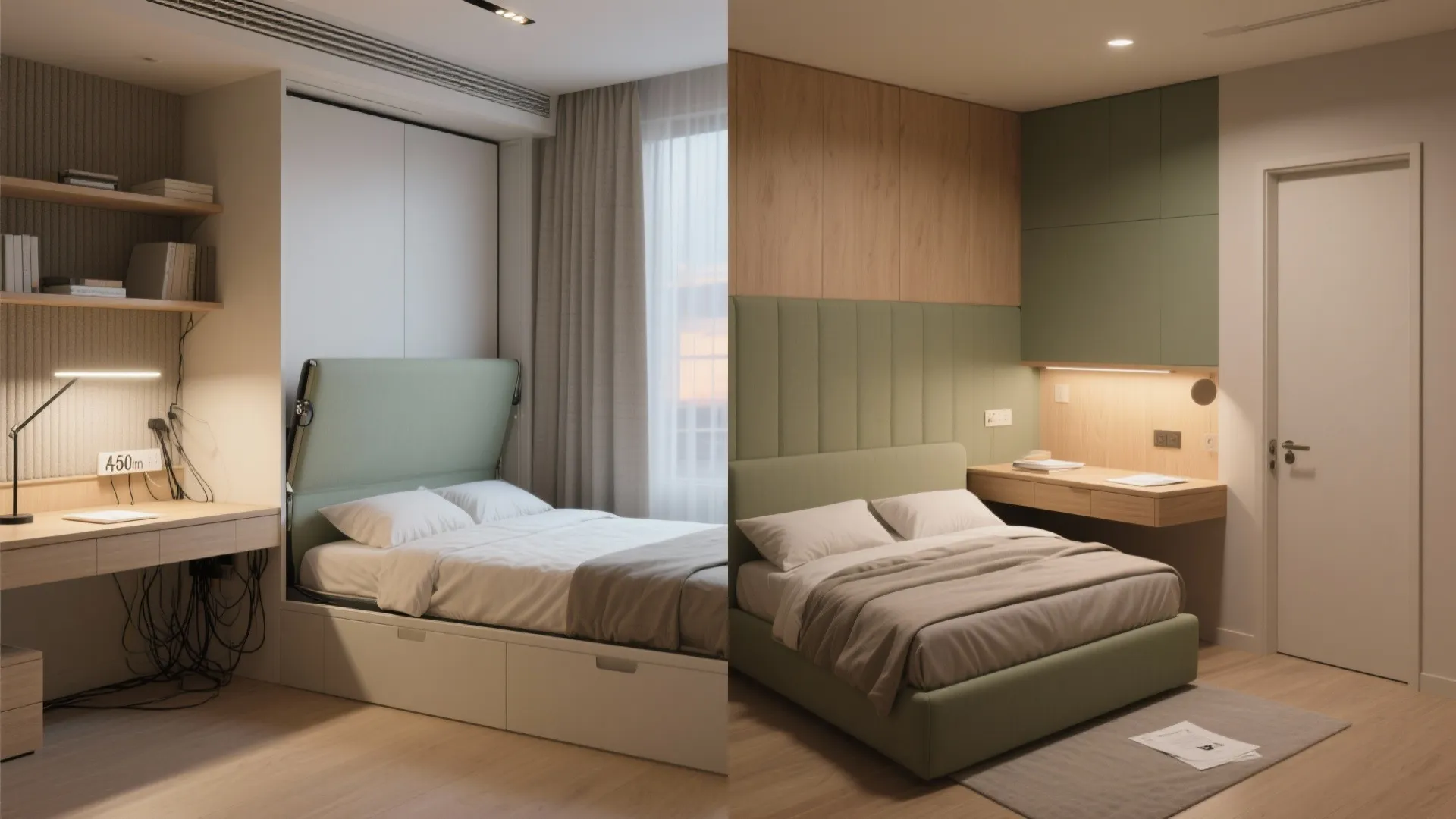 4) Bedroom flex: Murphy bed + study that works every day