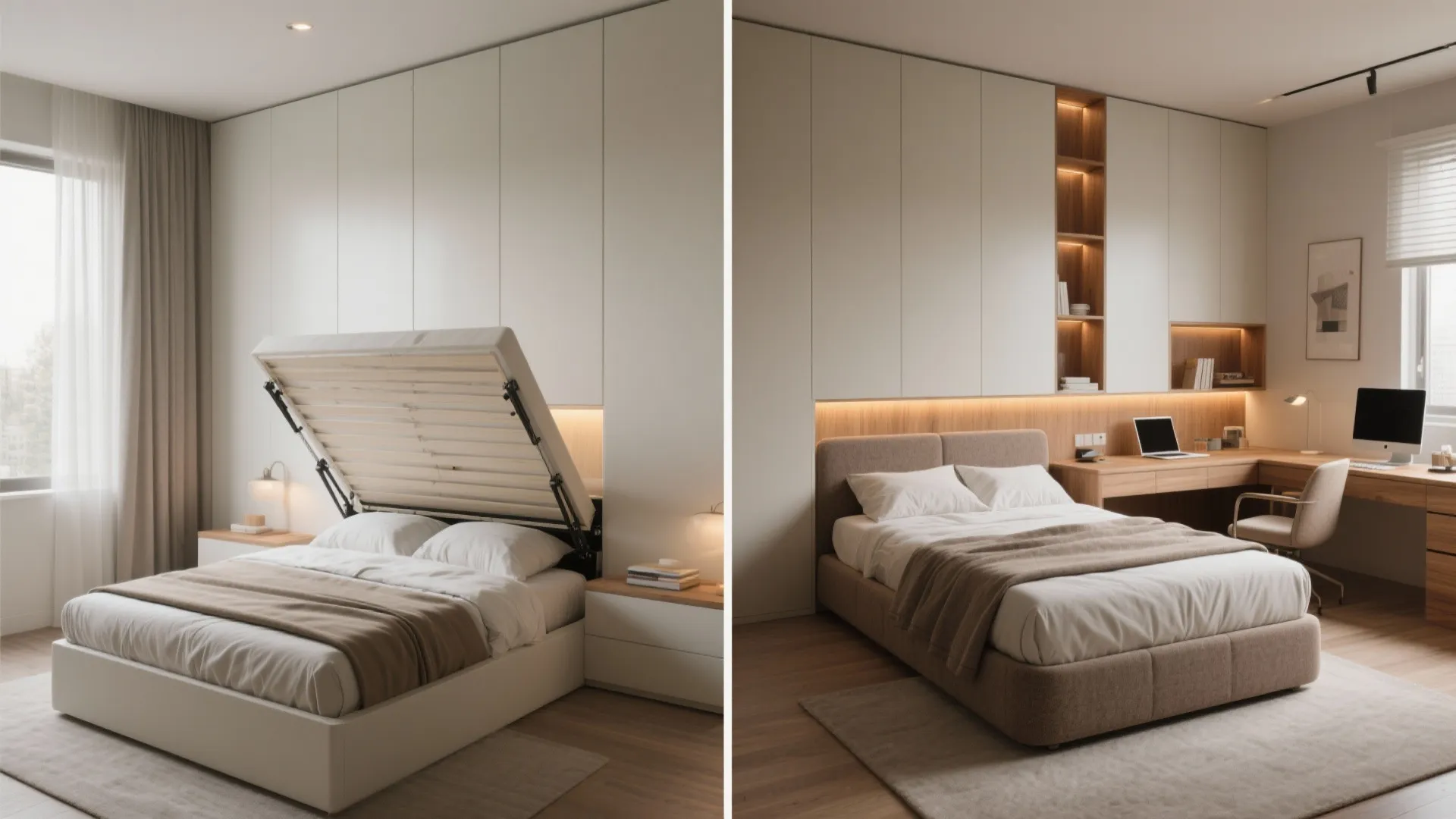 Murphy Bed + Fold-Down Desk in the Bedroom