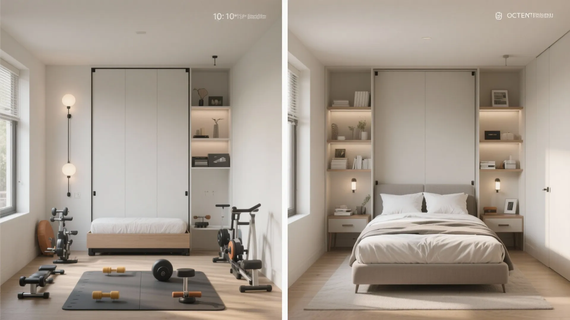 4. Murphy bed (wall bed) for multi-use rooms