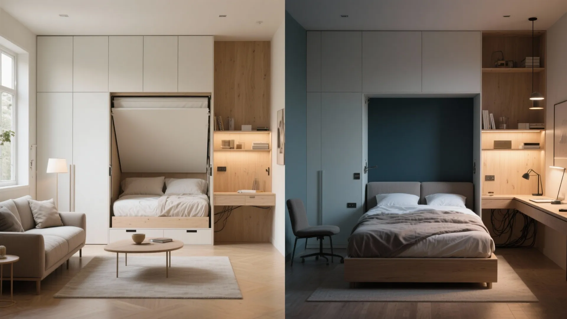 2. Wall bed + convertible furniture
