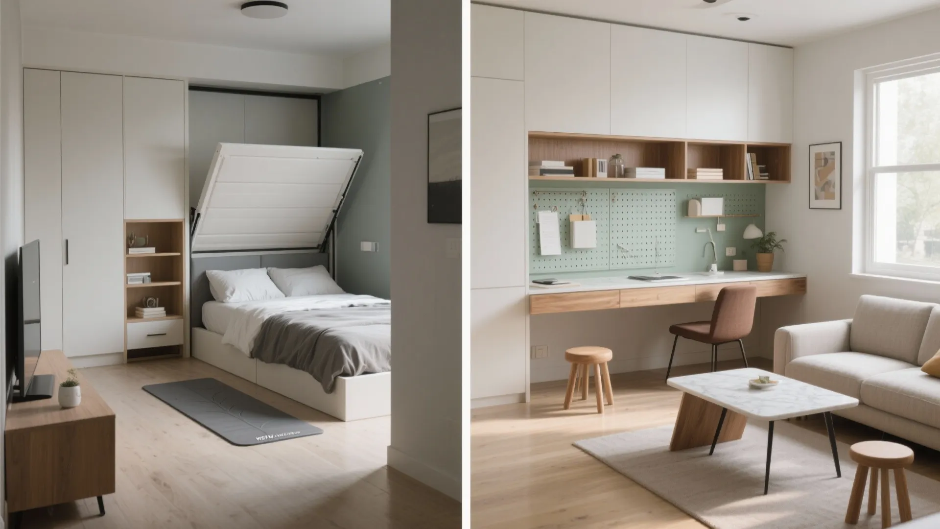 Flexible Furniture: Murphy Bed + Foldable Dining