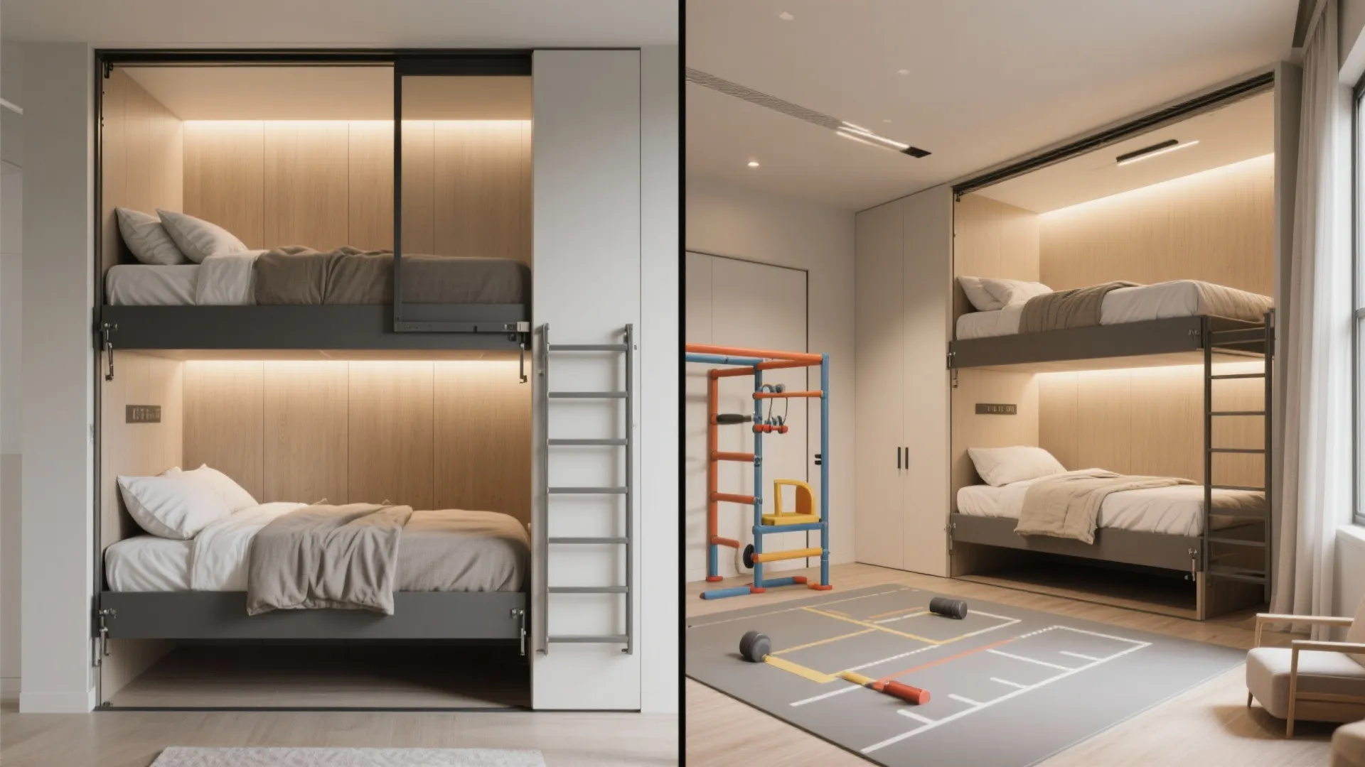 4. Fold-down (Murphy) bunk for multipurpose rooms