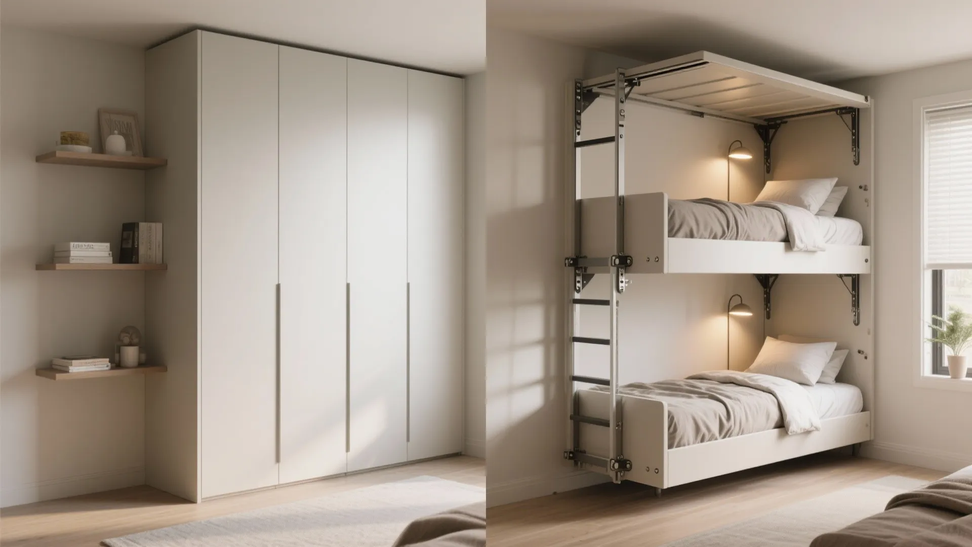 5. Fold-down or Murphy-style bunk for flexible guest space