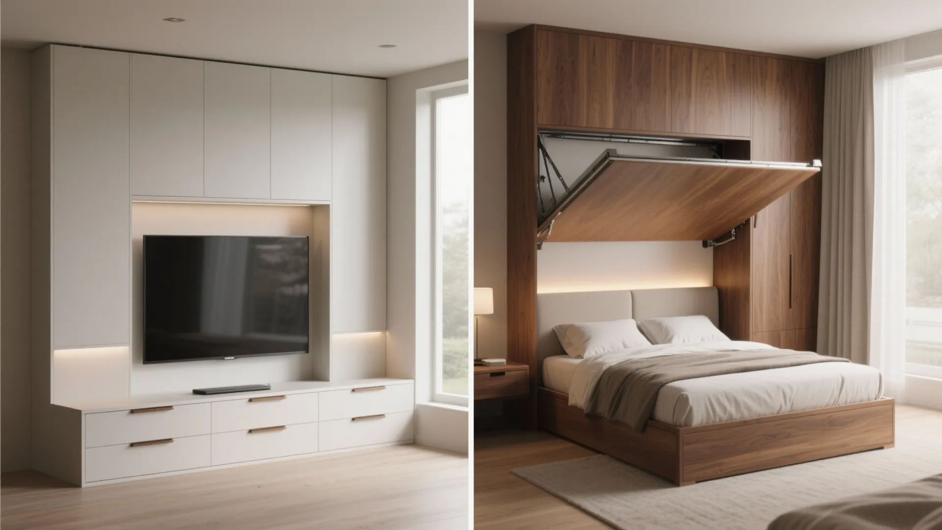 Murphy Wall Bed + Media Combo