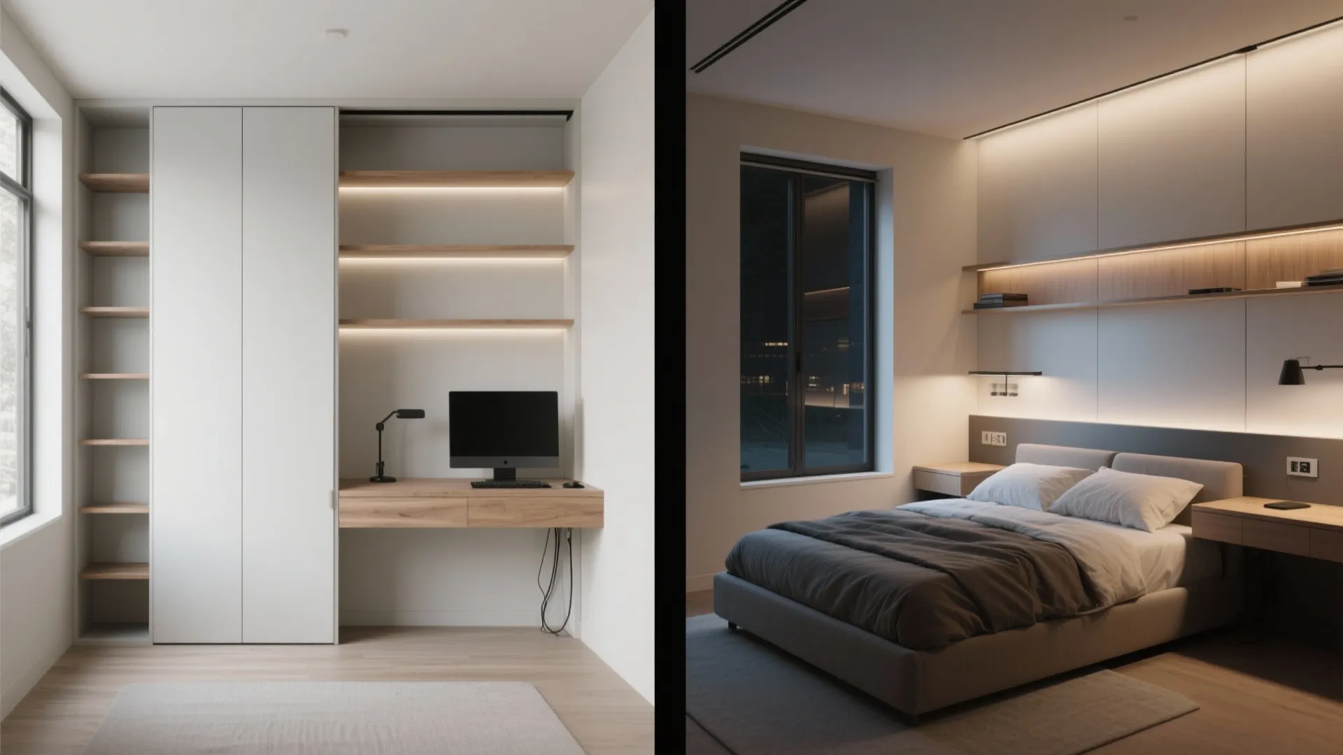 Murphy Bed + Wall-to-Wall Desk