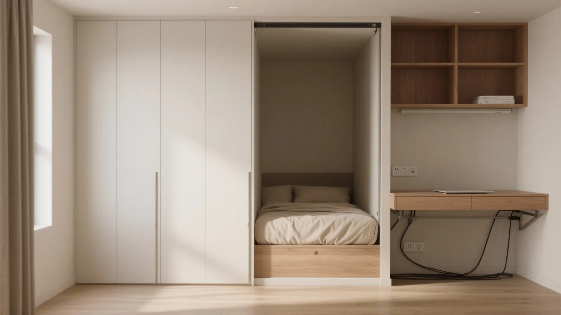 Murphy Bed + Fold-Down Desk for Dual-Use Life