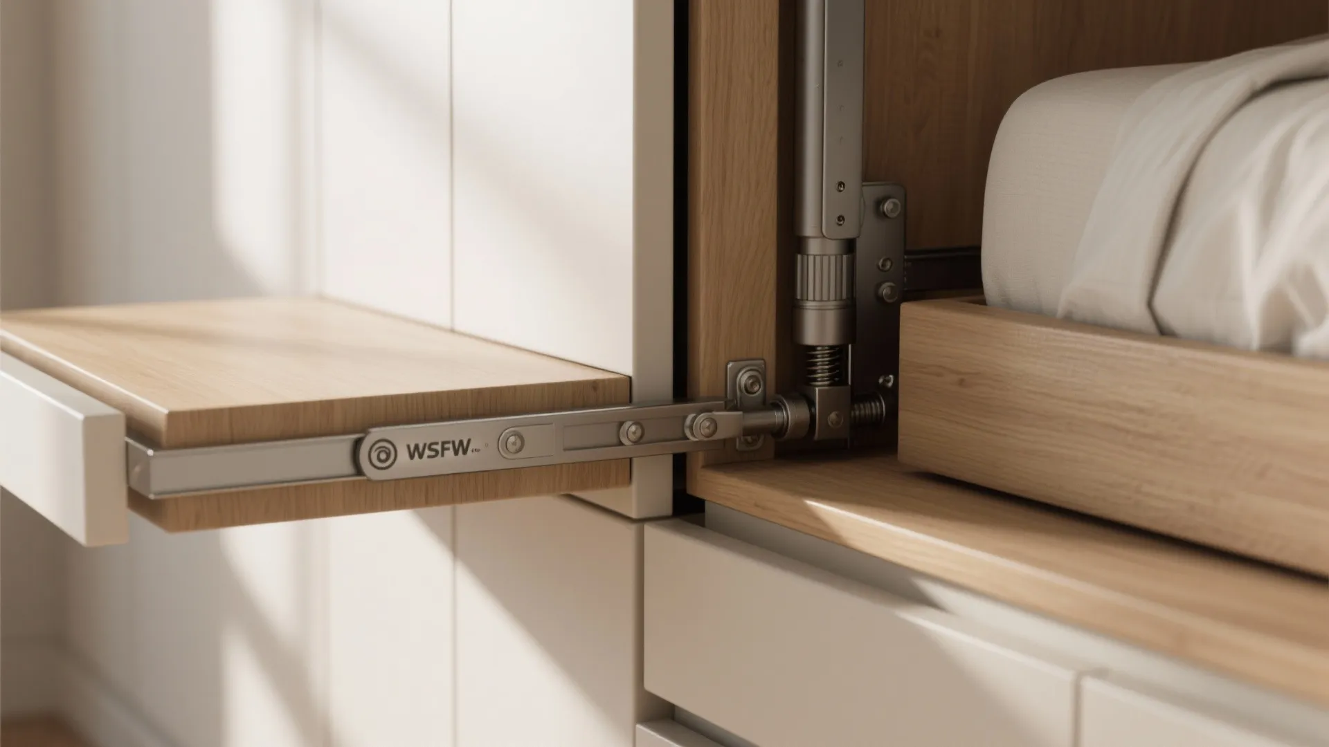 Flexible second bedroom with a sliding partition and a Murphy desk