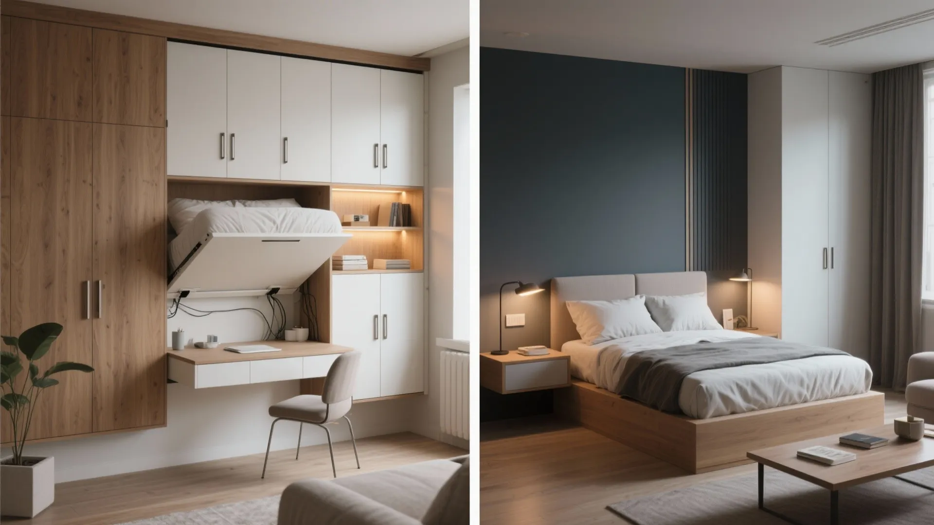 Murphy Bed with Drop-Down Desk