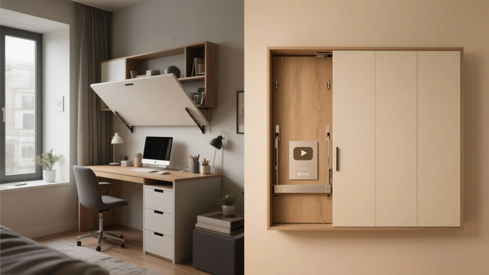 3. Fold-down Murphy Desk