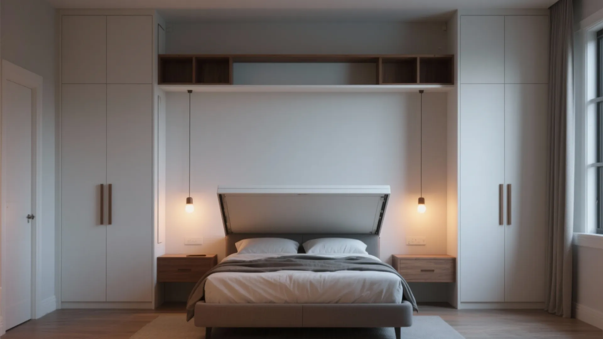 Murphy Bed Wall Unit with Hidden Storage