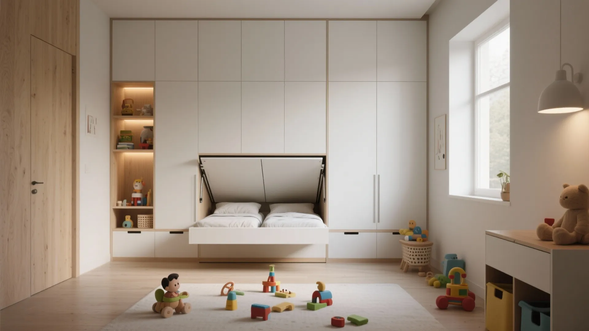 4. Murphy-style fold-down twin for weekend guests