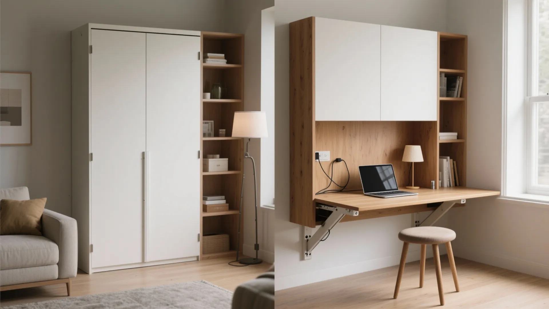 3. Fold-down (Murphy) desk