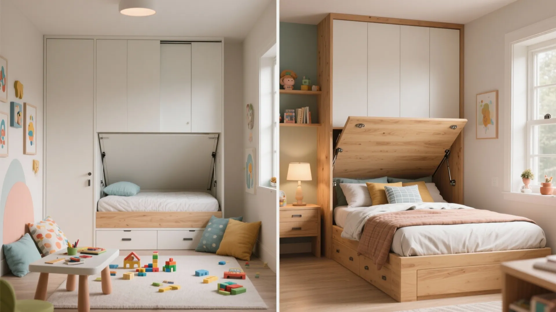 3. Murphy-style fold-down bed for daytime play