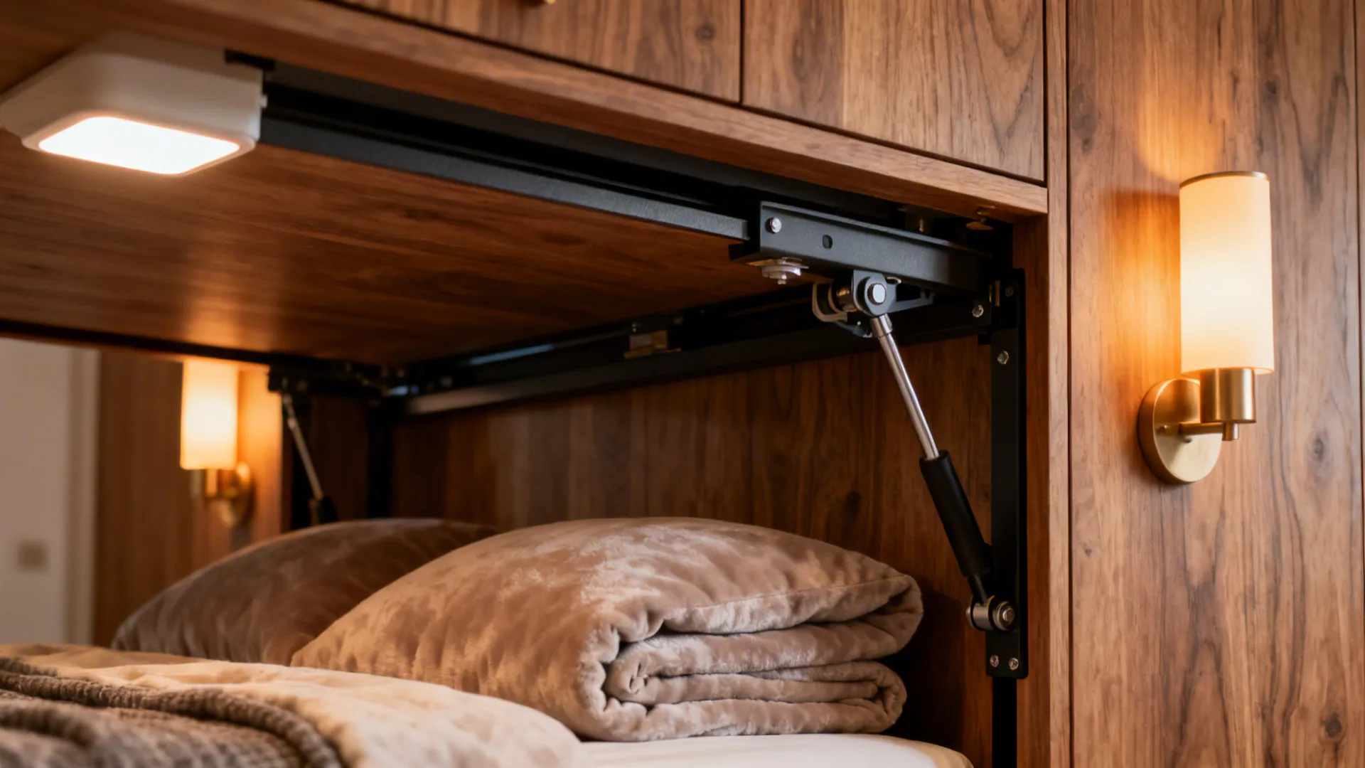 1. Murphy bed with layered lighting