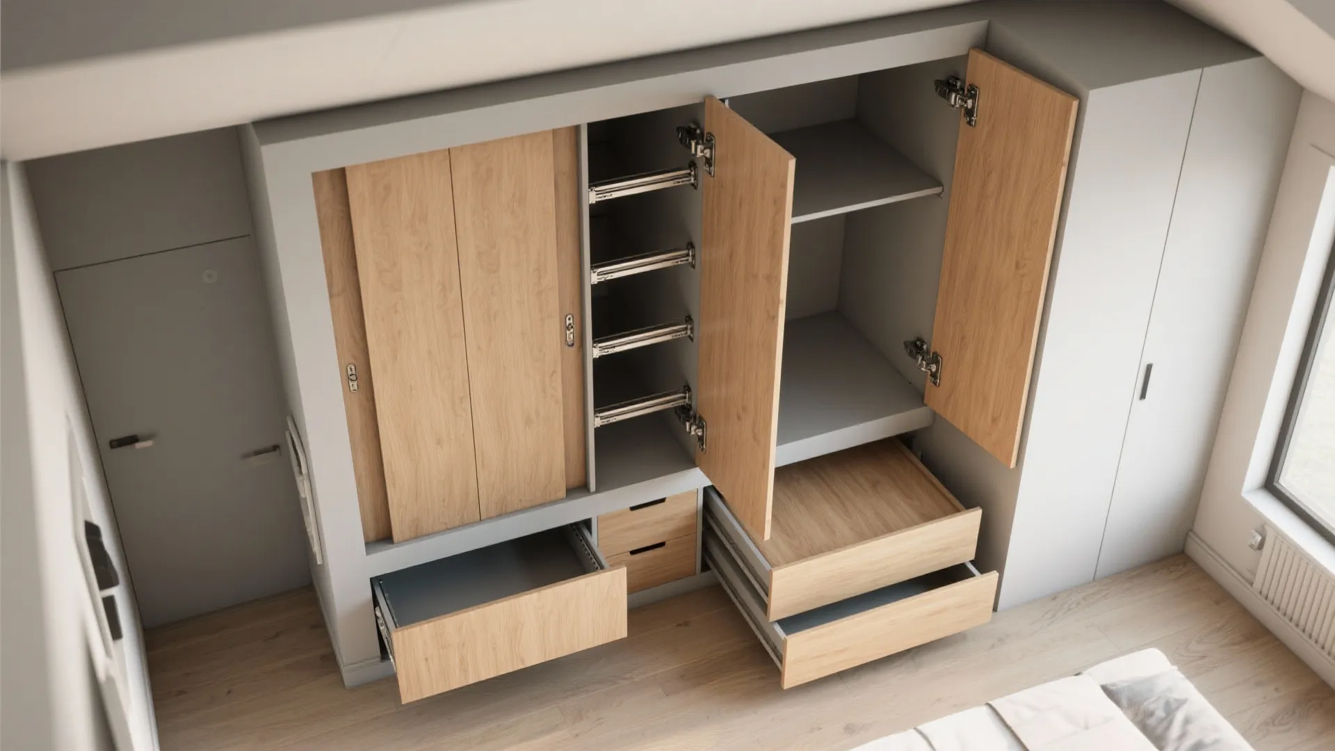 3. Murphy-style loft for flexible living