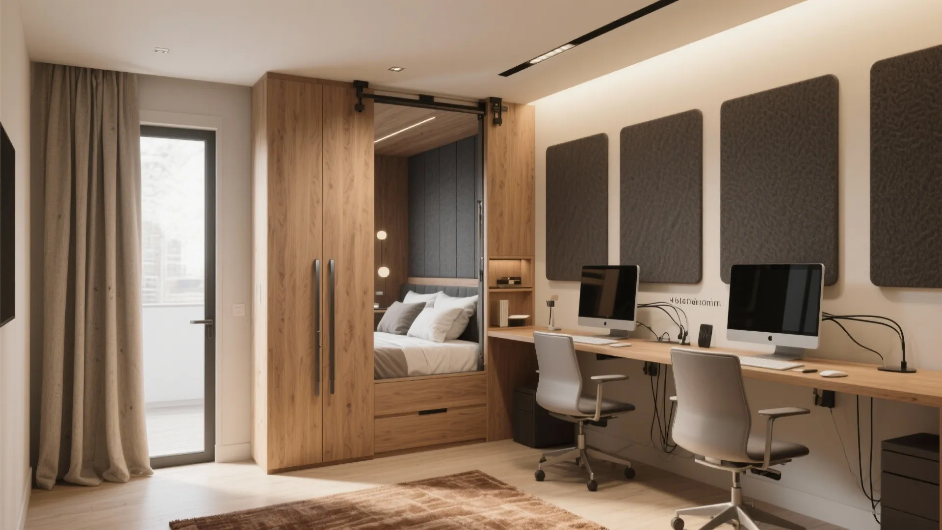 A Hybrid Guest Room + Home Office With a Murphy Bed