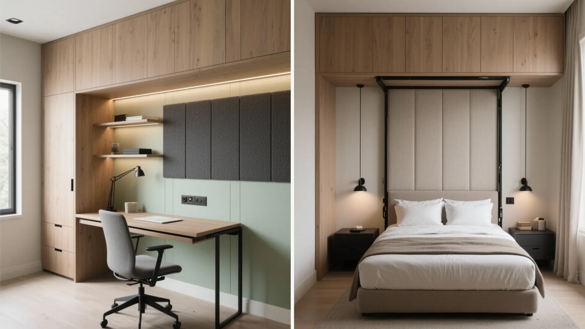 Hybrid Guest Room + Home Office (Murphy, Sliding, Acoustic)