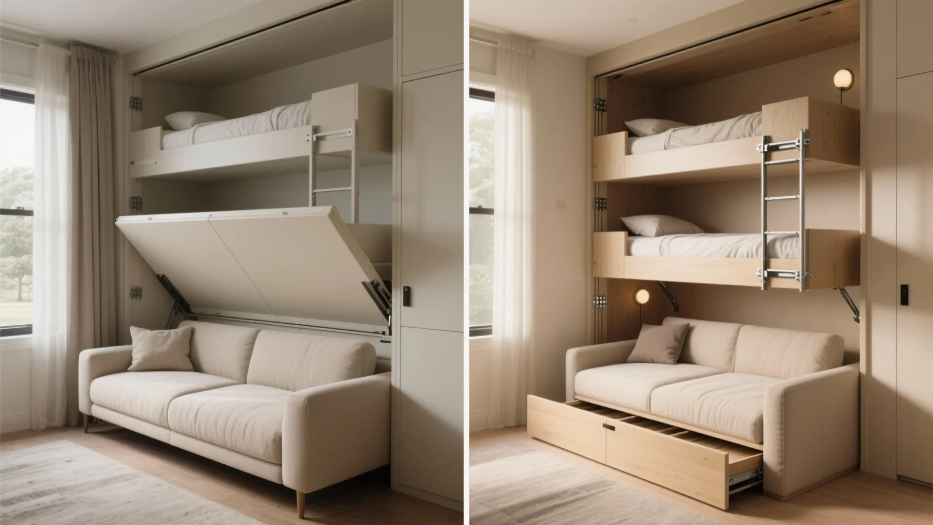 4. Murphy-Style Bunk that Folds to a Sofa