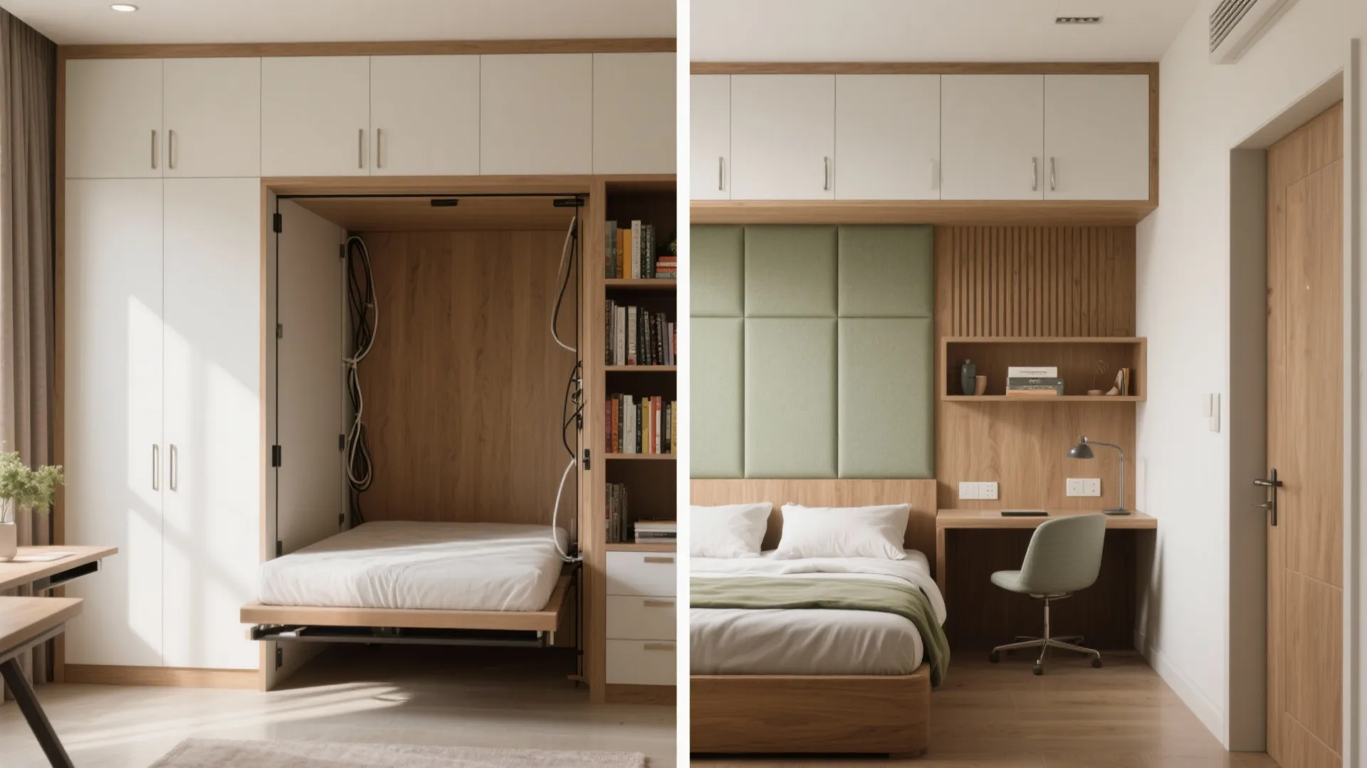 Multi-functional bedroom–studio nooks