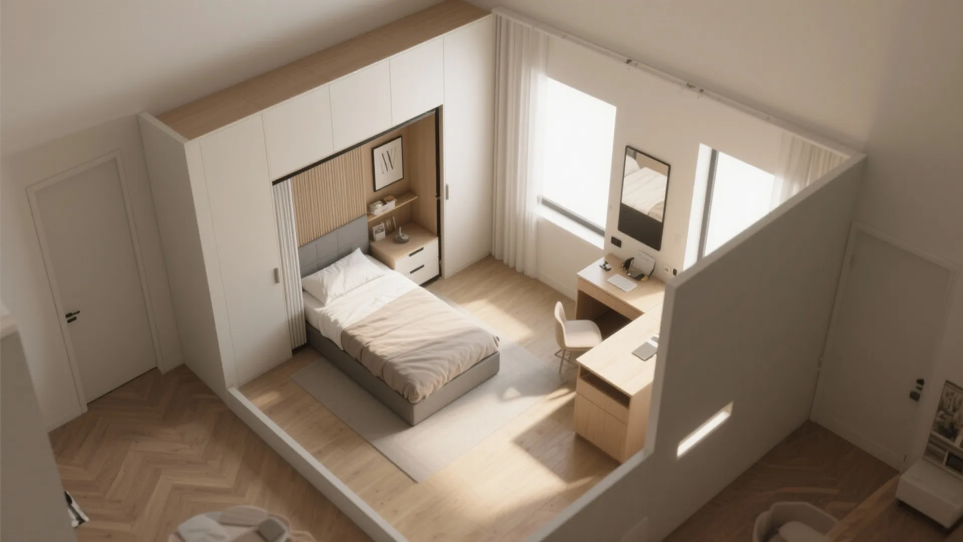 Murphy Bed + Fold-Down Desk for Dual-Use Life