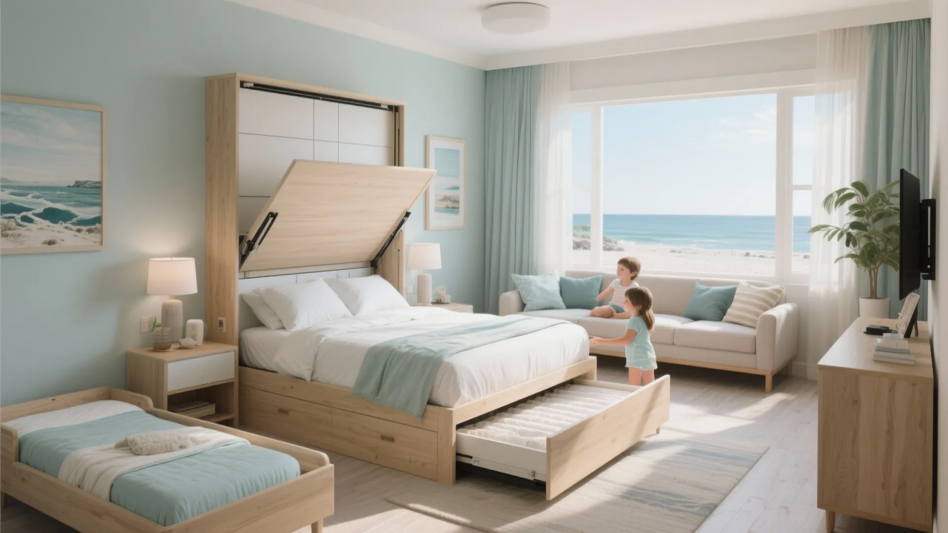 3. Flexible sleeping options: Murphy beds and trundles