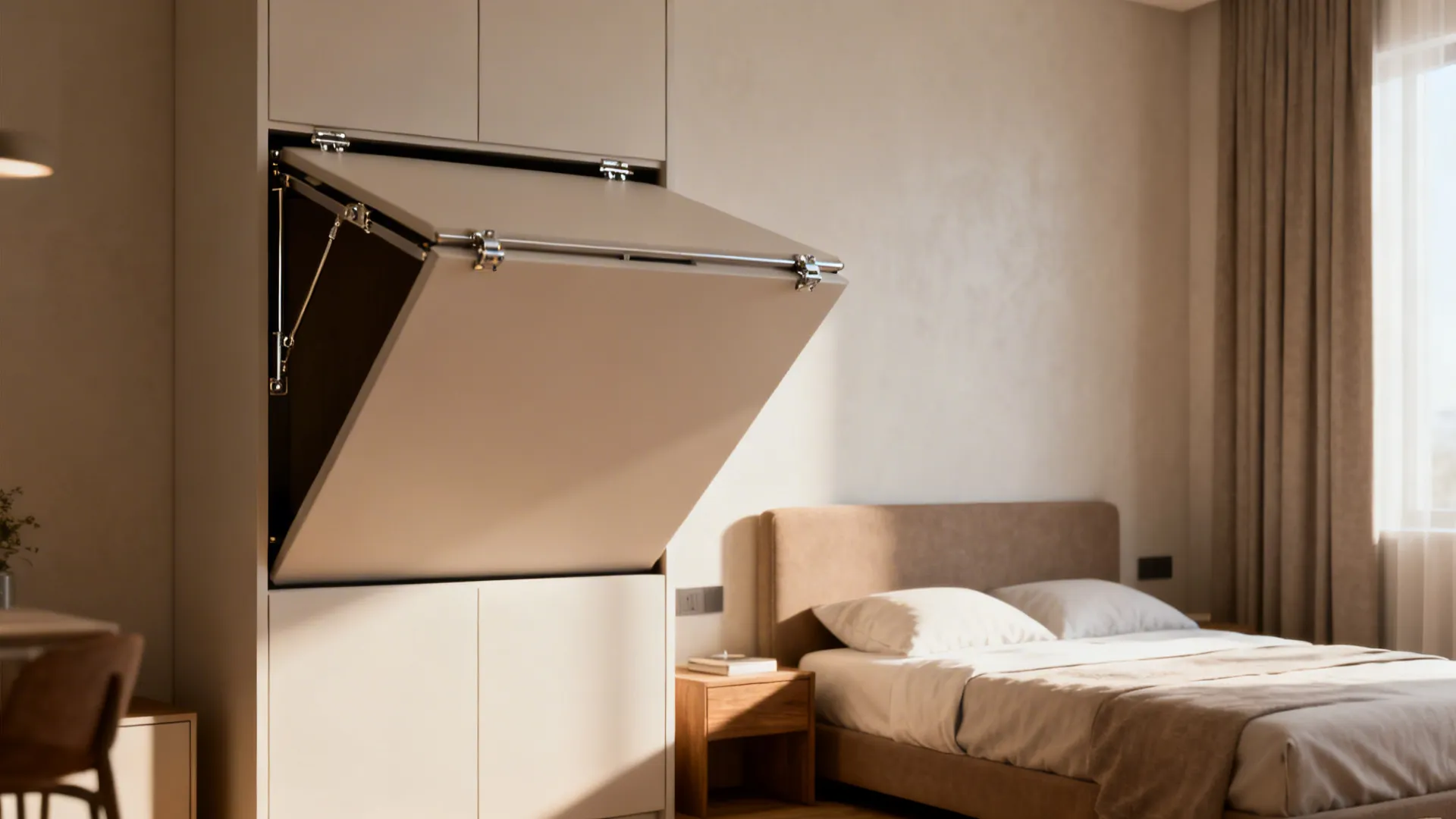 4. Murphy bed paired with a fixed single