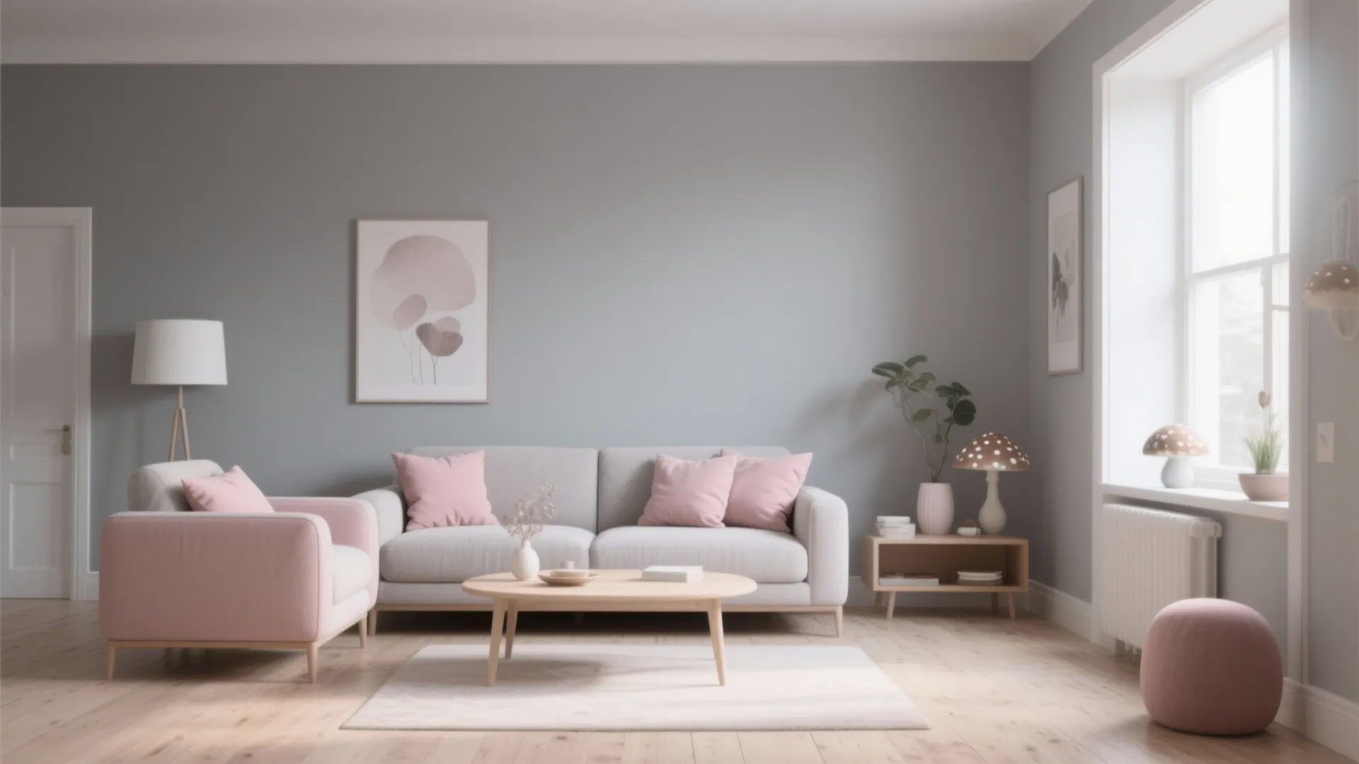 Mushroom Grey and Soft Blush