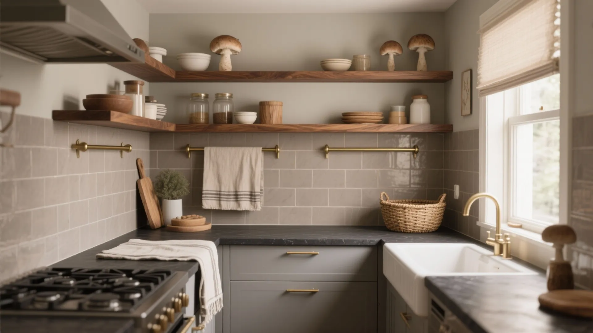 Mushroom Kitchen Cabinets: 5 Fresh Small-Space Ideas