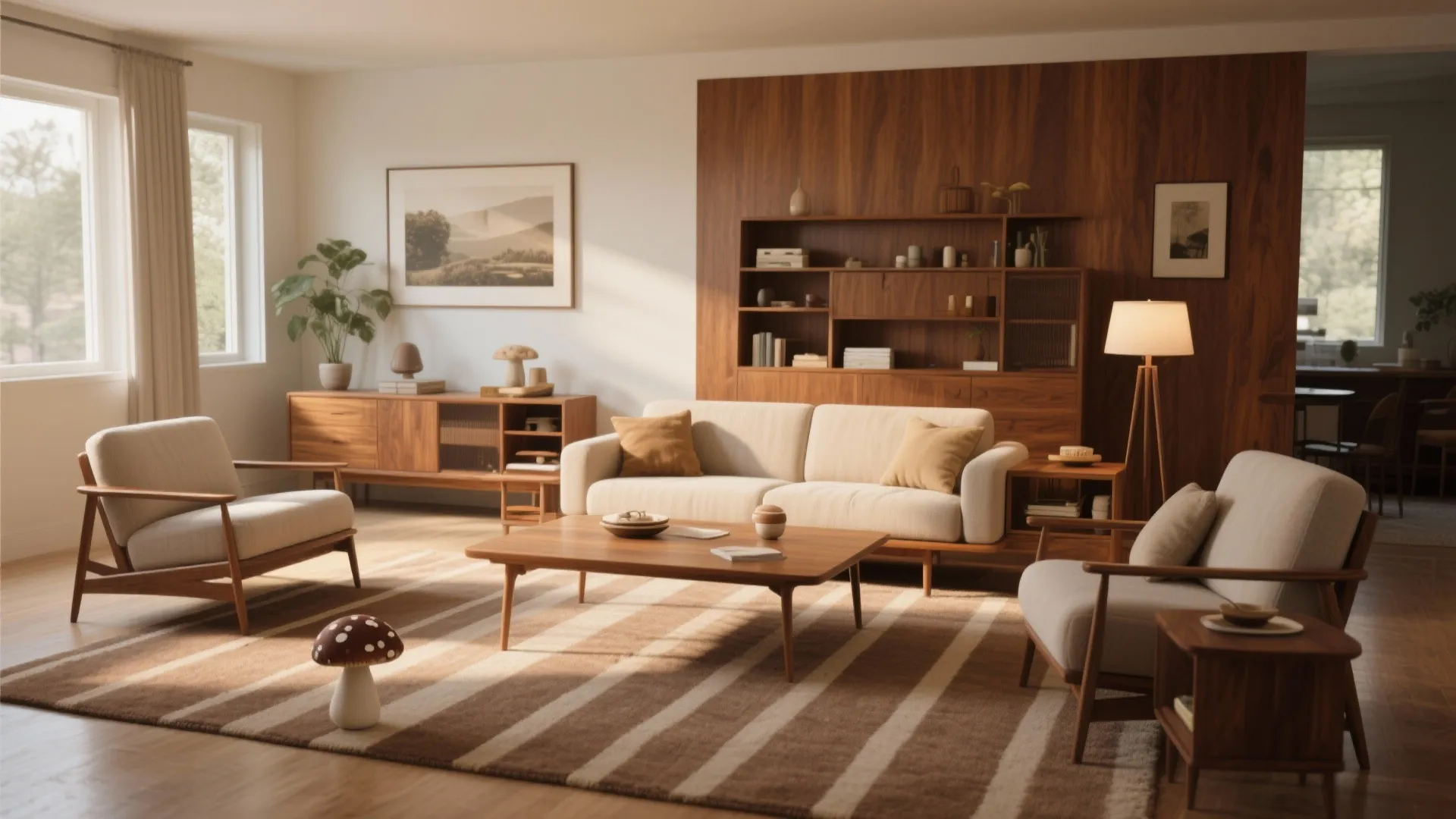 8. Mushroom Tone with Subtle Stripes