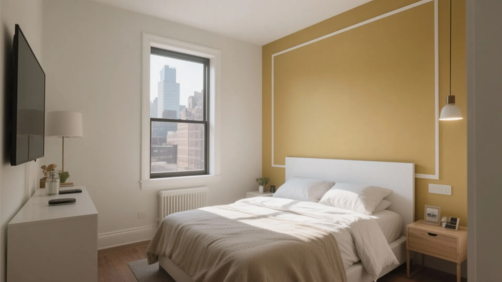 Tip 1: Accent Walls with Soft Mustard