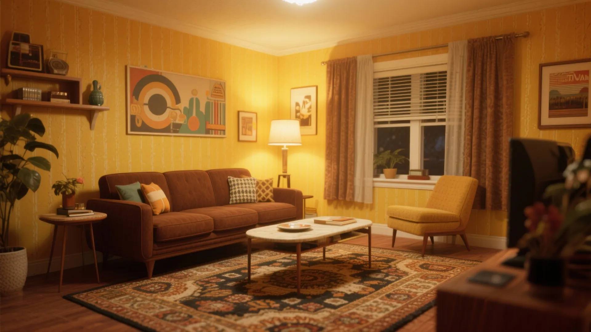 6. Mustard Yellow for a Retro Touch