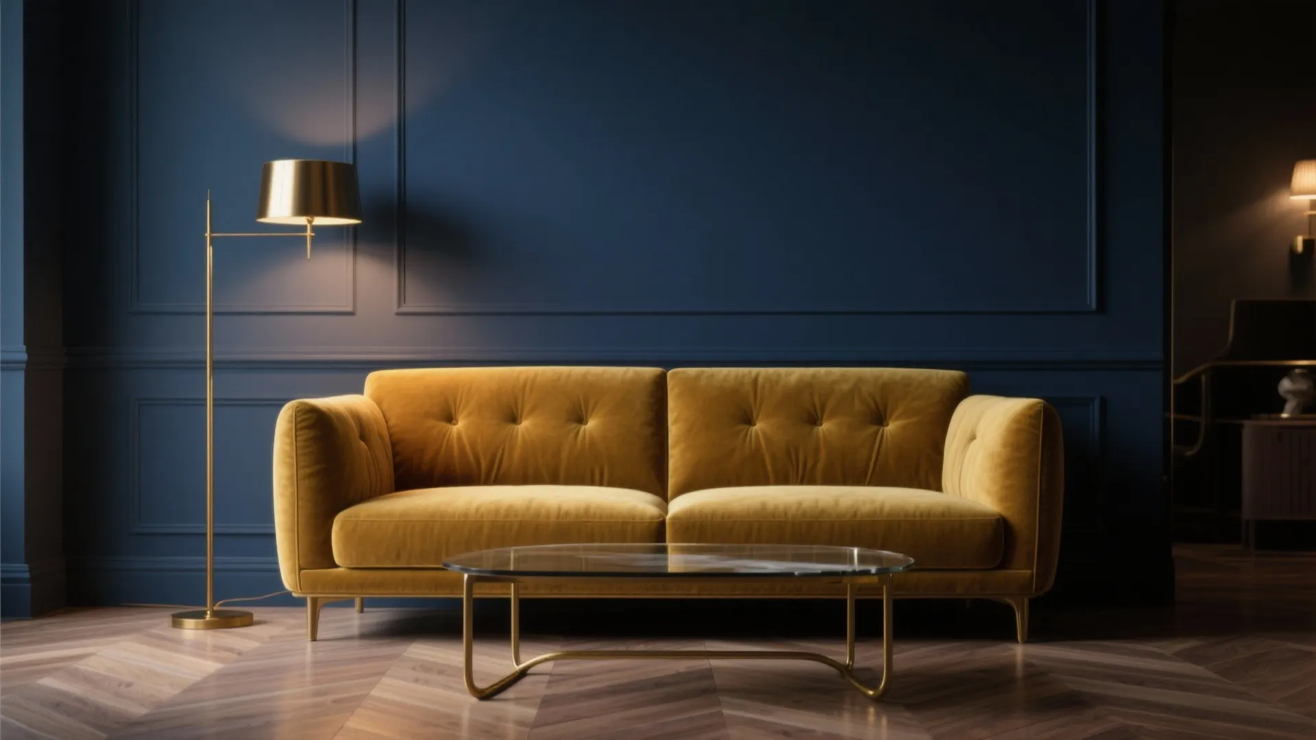 Mustard + Navy + Brass