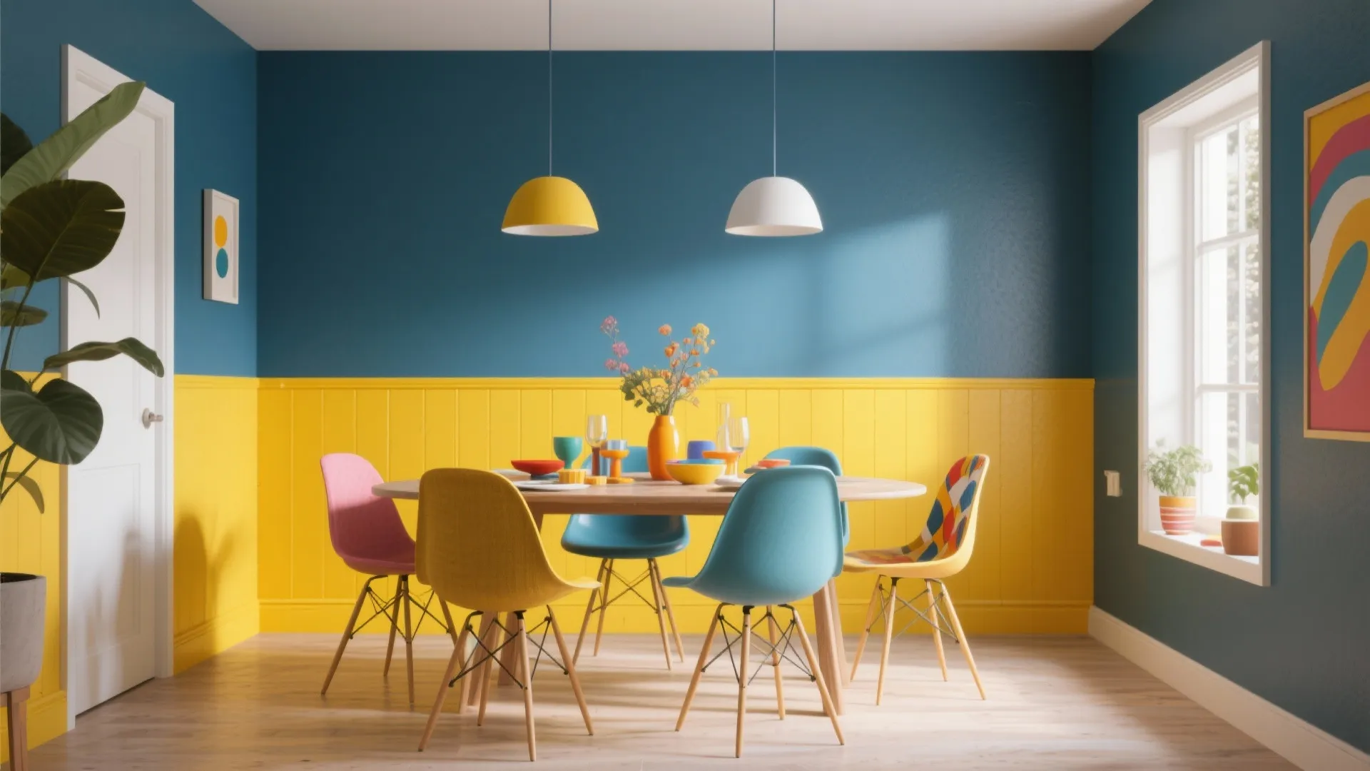 5. Mustard Yellow + Slate Blue