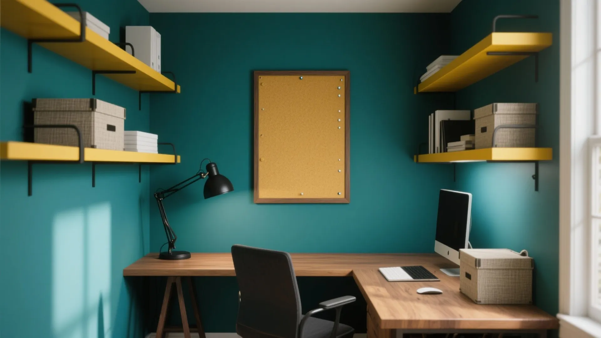 Mustard & Deep Teal for Focused Home Offices