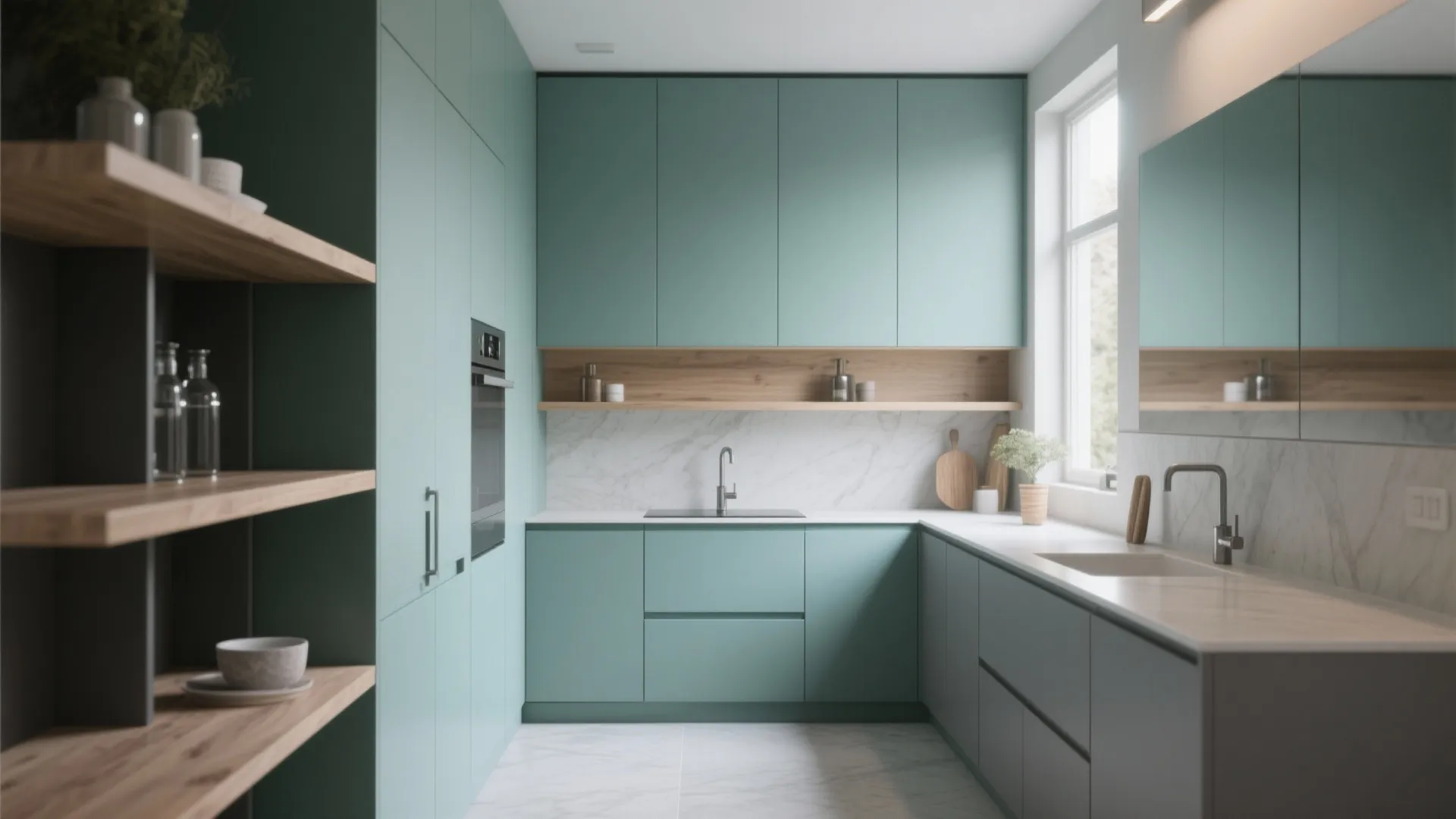 3. Muted greens and earthy blues