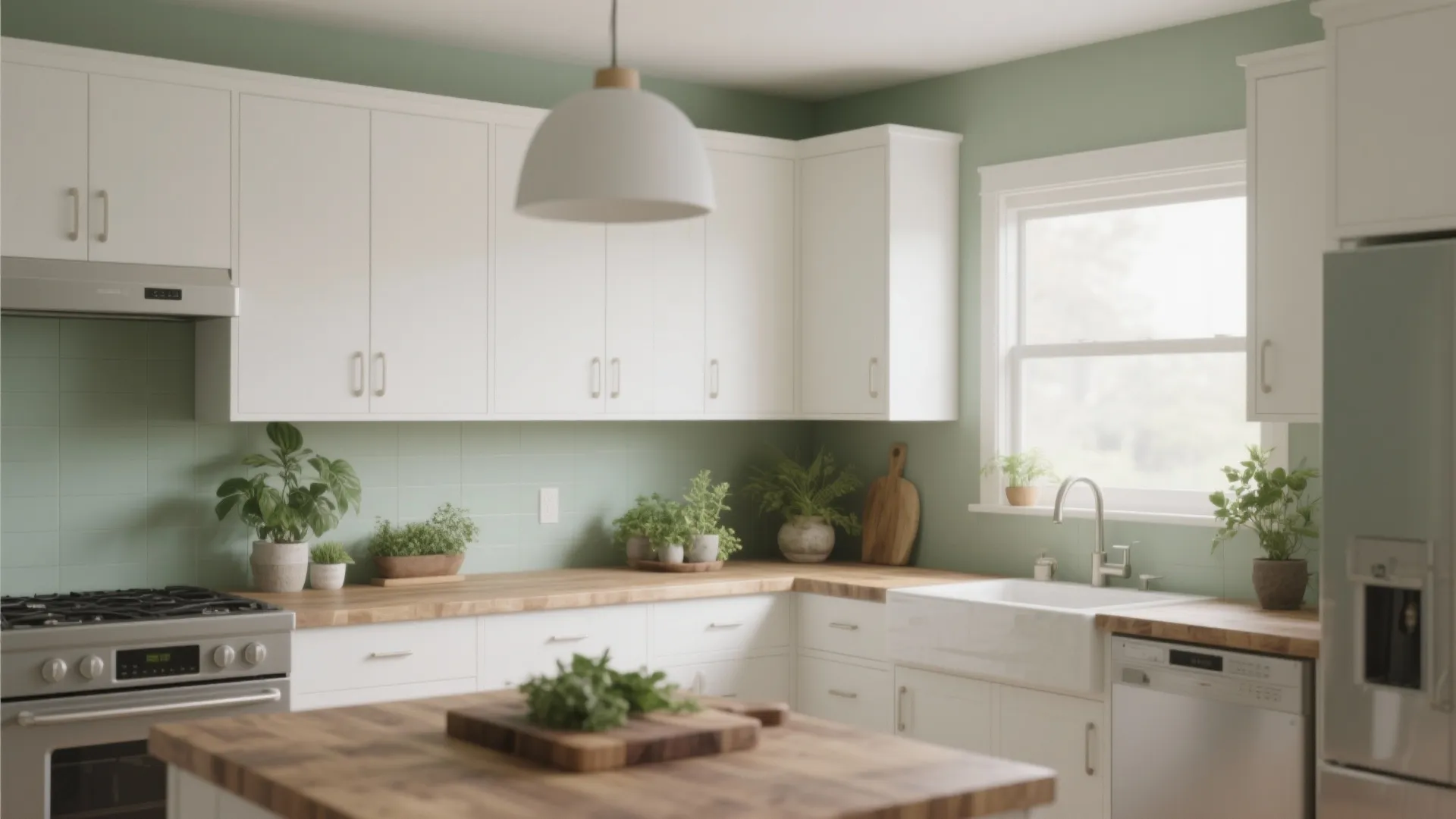 4. Muted Green for Trendy Calmness