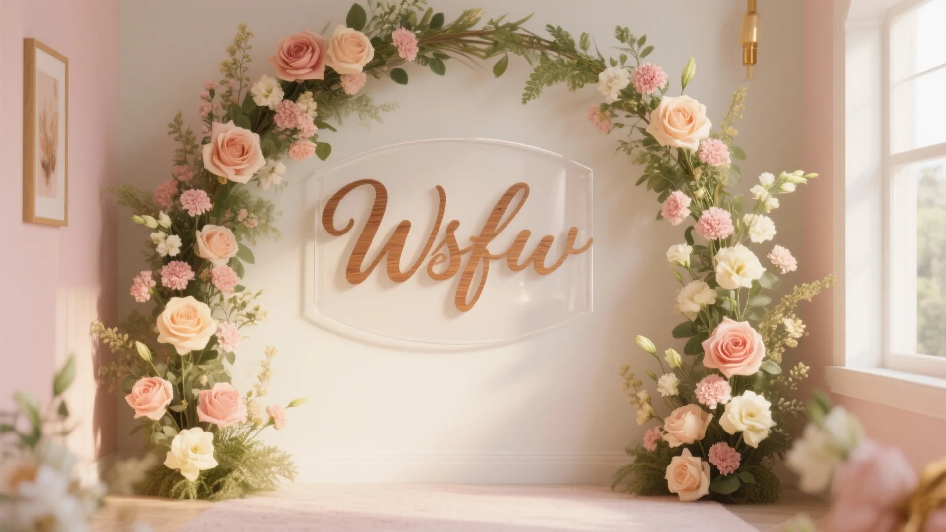 Personalized Name Signage with a Floral Arch