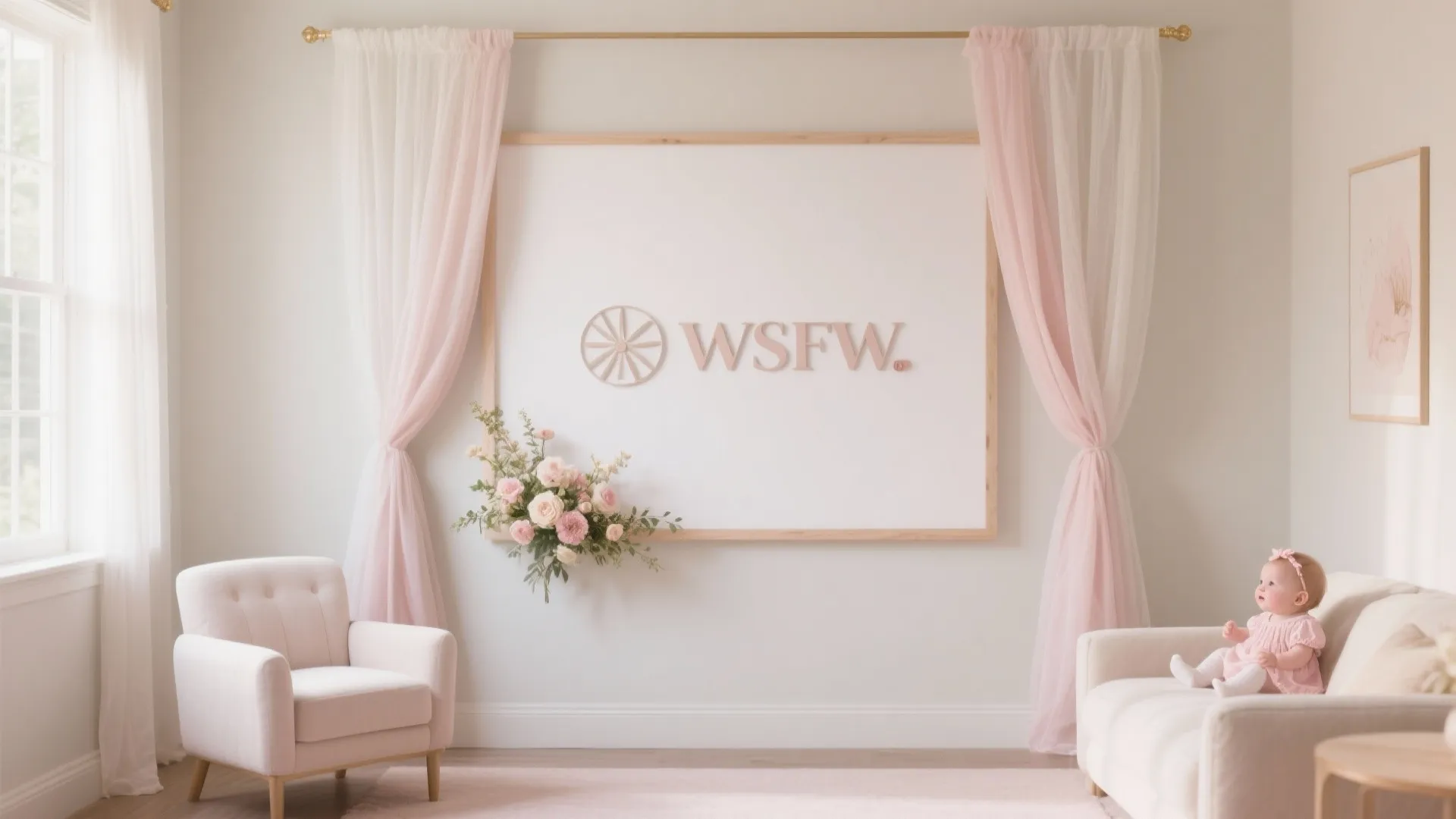 Minimal Name Backdrop & Fabric Drape