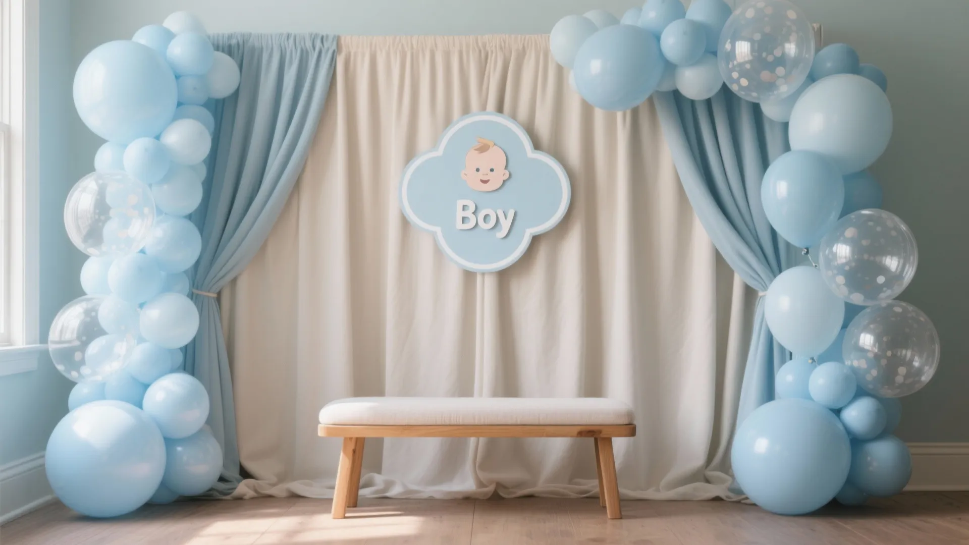 Personalized Name Balloons & Photo-Ready Backdrop