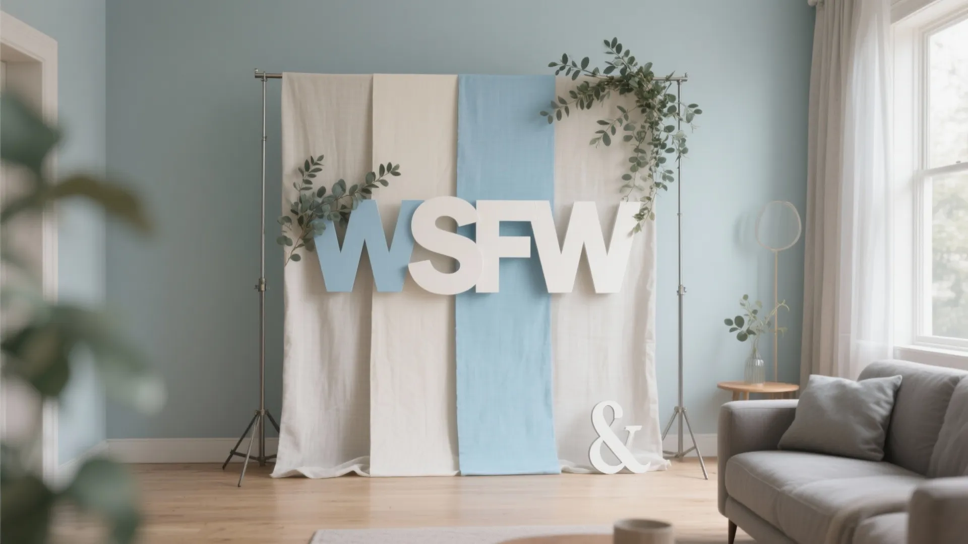 Personalized name backdrop (fabric, paper, or acrylic)