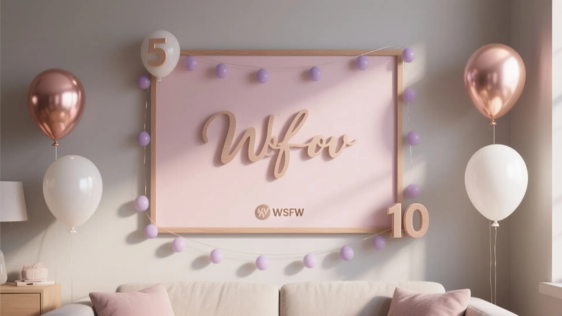 Personalized Name Board with Balloon Frame