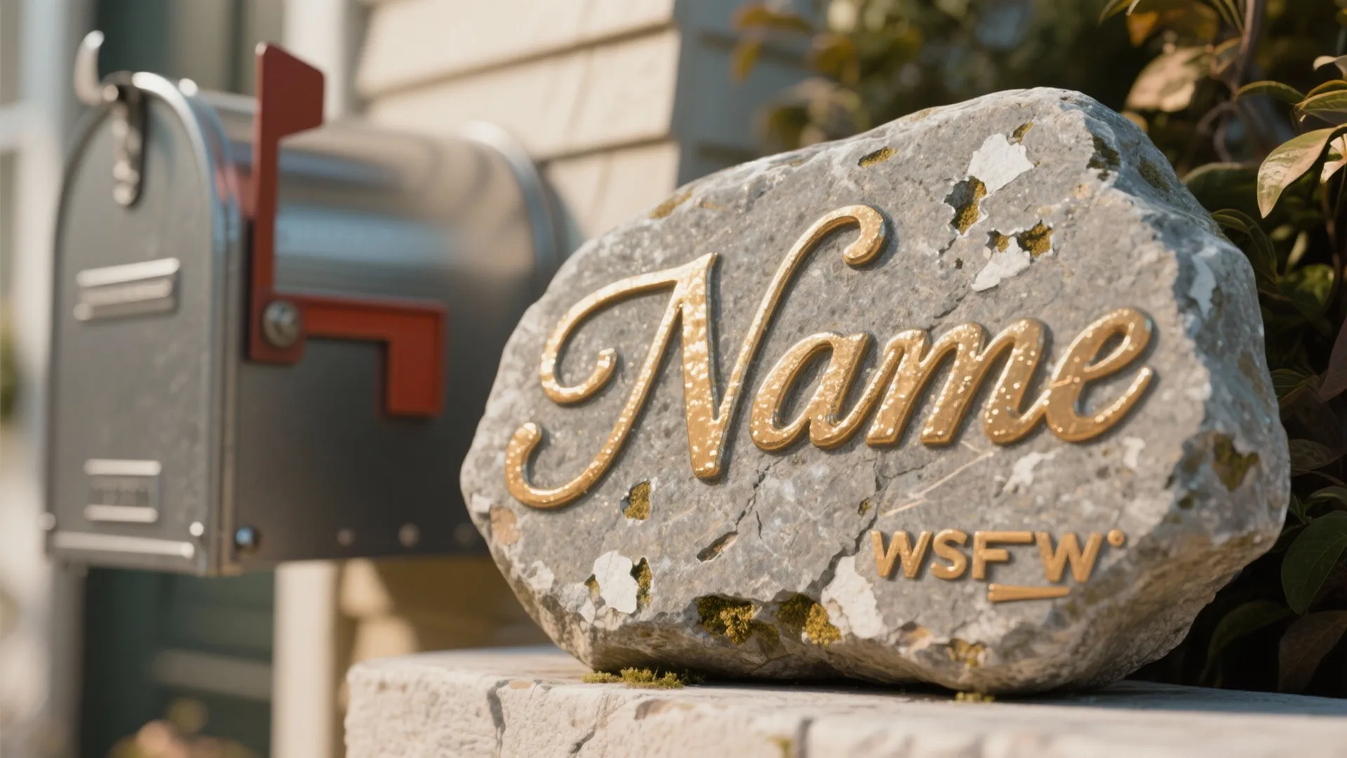 5. Functional accents: mailplate, name rocks, and wayfinding