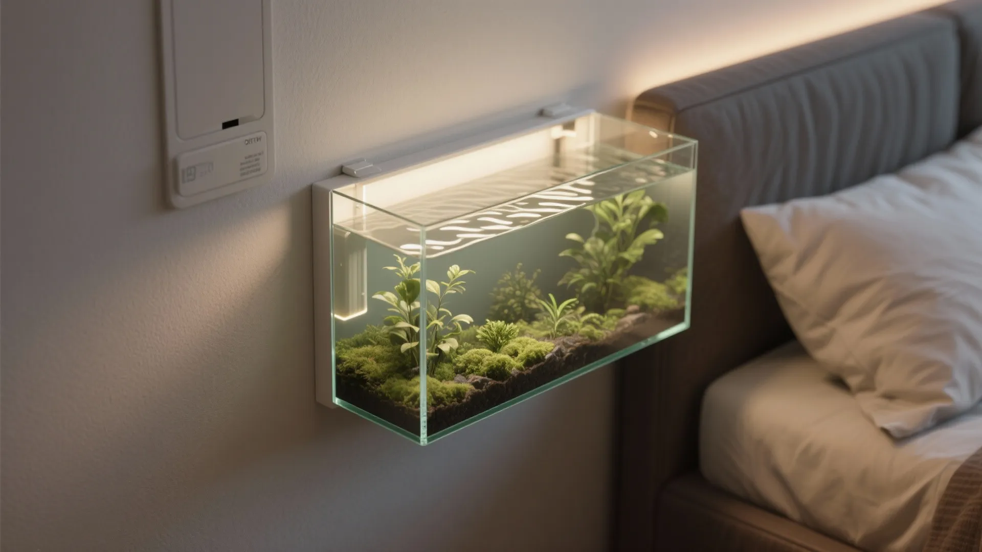 1. Wall-mounted nano tank as living art