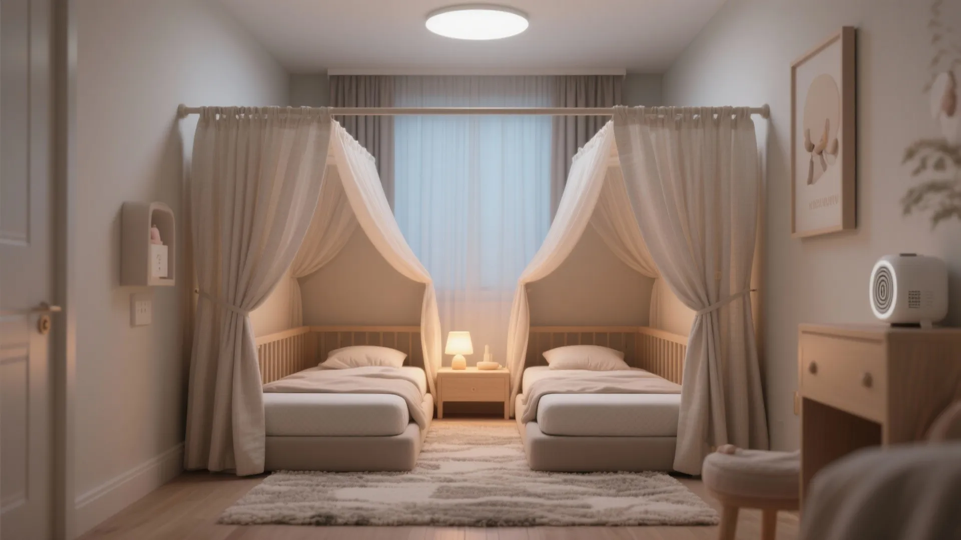 4. Shared Napping Nook with Flexible Divider