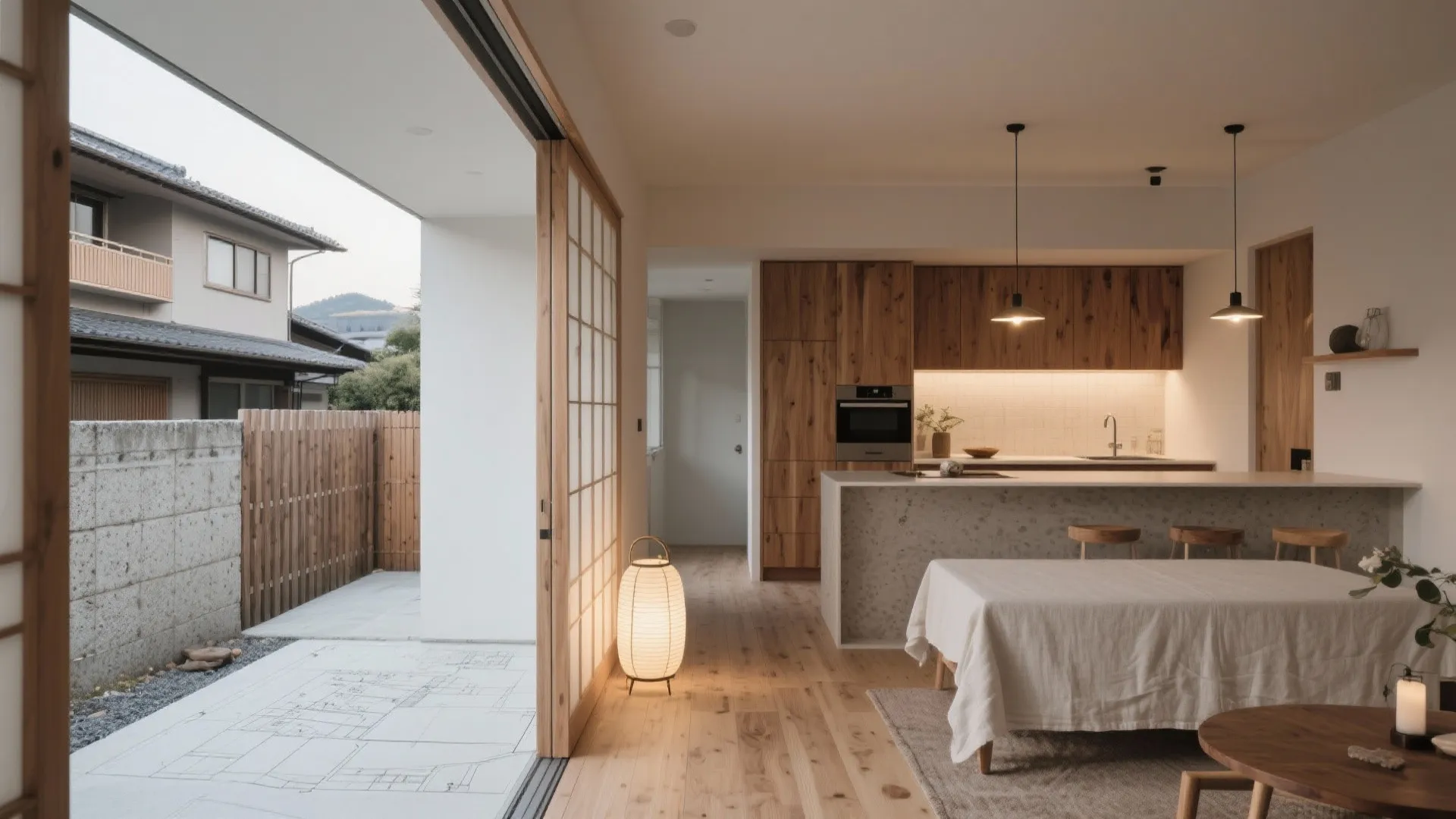 Tips 5: 日式風格の素材と色で「穏やかな分離」を演出