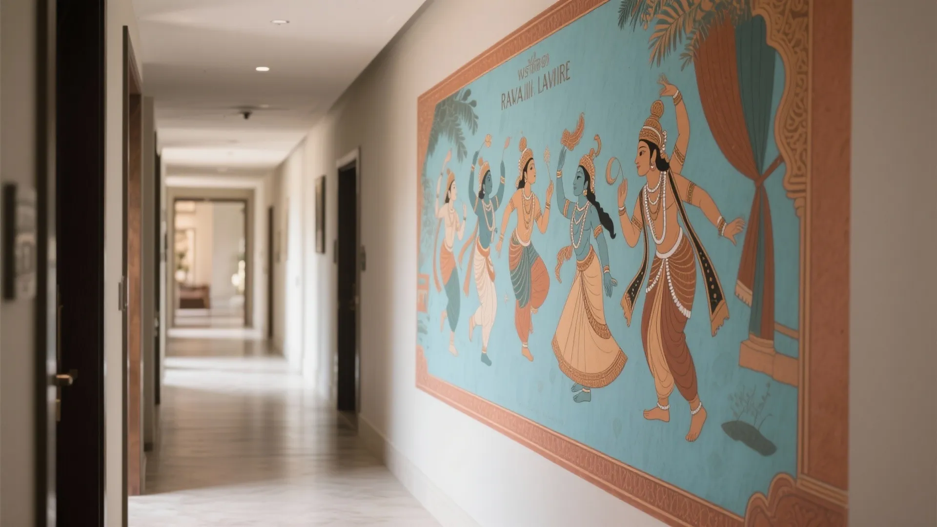 Hand-Painted Narrative Temple Murals