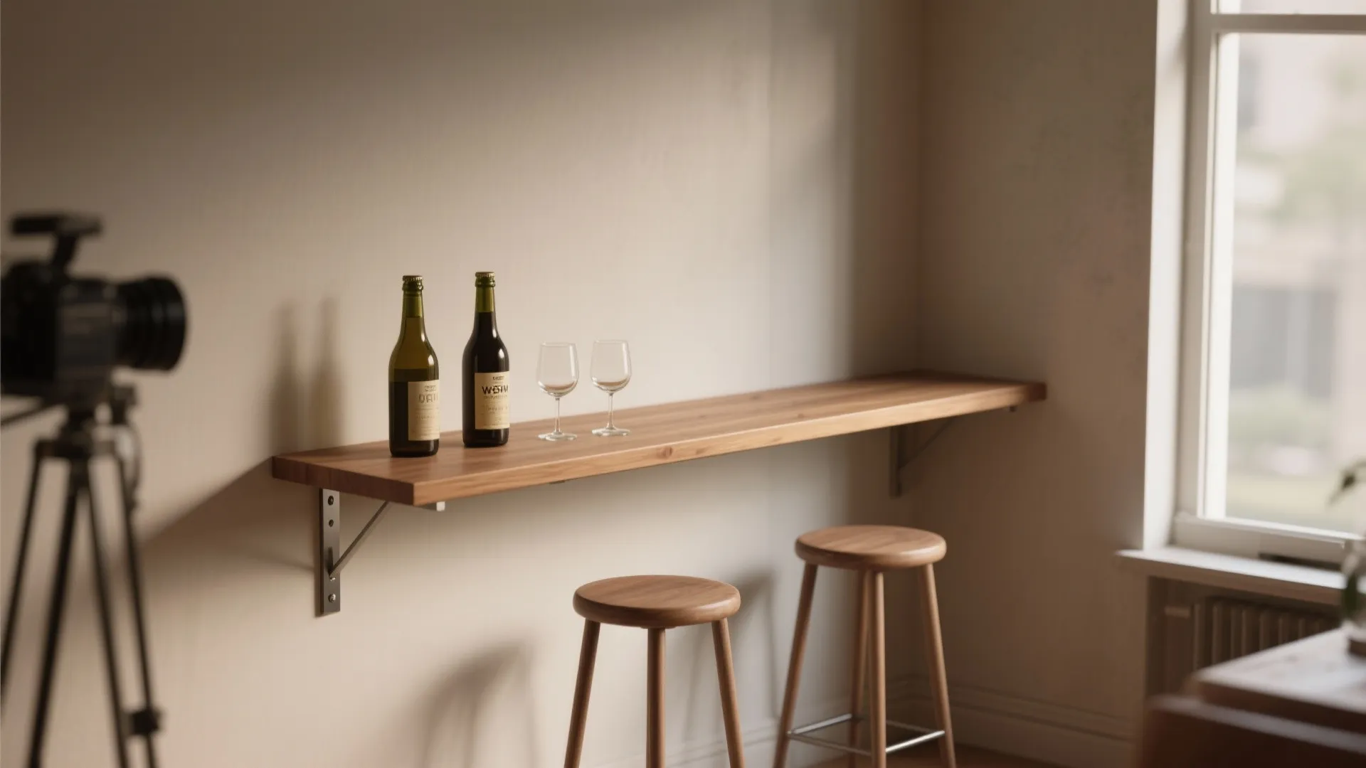1. Narrow floating bar shelf